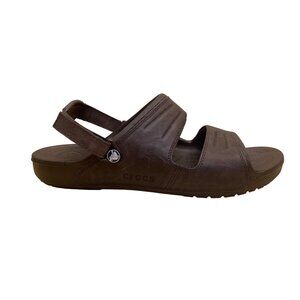 Crocs Men’s Brown Adjustable Strap Comfort Durable Casual Wear Sandals Size 13
